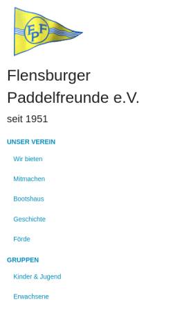 Vorschau der mobilen Webseite www.paddelfreunde.de, Flensburger Paddelfreunde e.V.