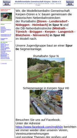 Vorschau der mobilen Webseite www.mgkkerpen.de, Modelleisenbahn Gemeinschaft Kerpen/Erft