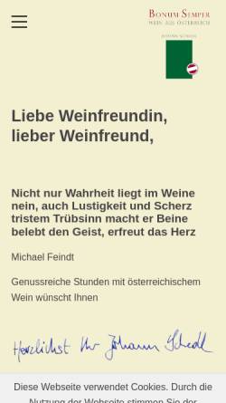 Vorschau der mobilen Webseite www.bonumsemper.de, Weinhandlung Johann Schredl