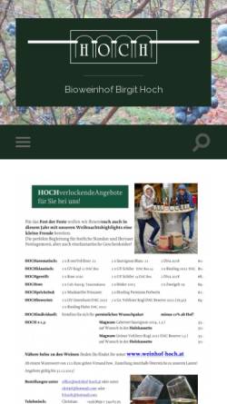Vorschau der mobilen Webseite www.weinhof-hoch.at, Weinhof Hoch Emmerich