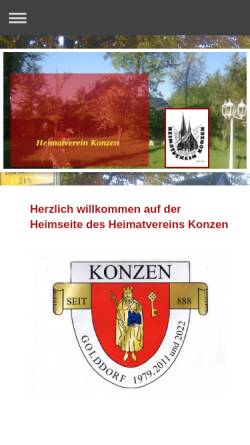 Vorschau der mobilen Webseite www.heimatverein-konzen.de, Heimatverein Konzen