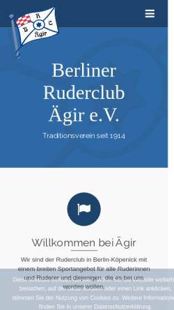 Vorschau der mobilen Webseite www.brc-aegir.de, Berliner Ruder Club Ägir e.V.