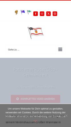 Vorschau der mobilen Webseite www.prcg.de, Potsdamer Ruder Club-Germania e.V.