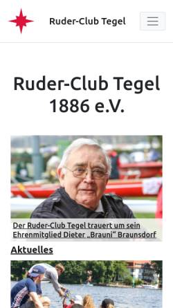Vorschau der mobilen Webseite www.rctegel.de, Ruder-Club Tegel 1886 e.V.