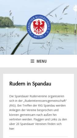 Vorschau der mobilen Webseite www.rudern-in-spandau.de, Rudern in Spandau