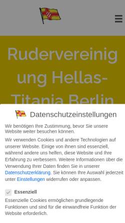 Vorschau der mobilen Webseite www.hellastitania.de, Rudervereinigung Hellas-Titania Berlin e.V.