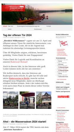 Vorschau der mobilen Webseite www.rudern-in-berlin.de, Treptower Rudergemeinschaft e.V. - Berlin