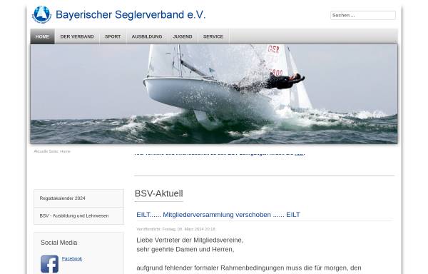 Vorschau von www.bayernsail.de, BSV - Bayerische Seglerverband e.V.