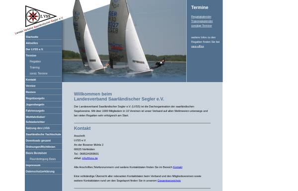 Vorschau von www.lvss.de, LVSS Landesverband Saarländischer Segler e.V.