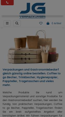 Vorschau der mobilen Webseite www.jg-verpackungen.de, JG Verpackungen, Inh. Jens Geiler