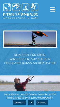 Vorschau der mobilen Webseite www.kiten-lernen.de, Kiten lernen