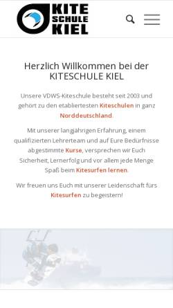 Vorschau der mobilen Webseite www.kiteschule-kiel.de, Kiteschule Kiel