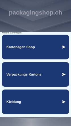 Vorschau der mobilen Webseite www.packagingshop.ch, PackagingShop