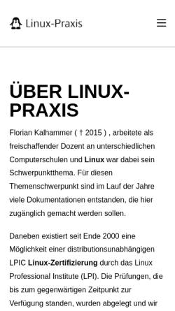 Vorschau der mobilen Webseite www.linux-praxis.de, Linux-Praxis.de