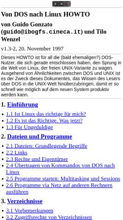 Vorschau der mobilen Webseite www.linuxhaven.de, Von DOS nach Linux HOWTO
