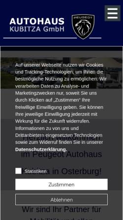 Vorschau der mobilen Webseite auto-kubitza.de, Autohaus Kubitza GmbH