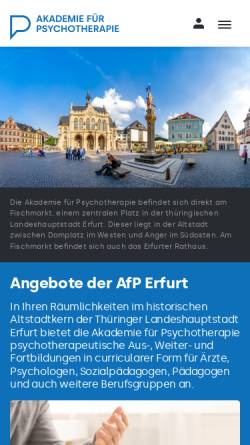 Vorschau der mobilen Webseite www.afp-erfurt.de, AfP Akademie für Psychotherapie e.V.