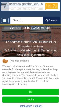 Vorschau der mobilen Webseite www.ags-erfurt.de, Andreas Gordon Schule
