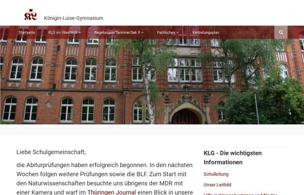 Vorschau von www.klg-erfurt.de, Königin-Luise-Gymnasium