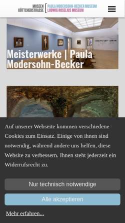 Vorschau der mobilen Webseite www.pmbm.de, Kunstsammlungen Böttcherstraße | Paula Modersohn-Becker