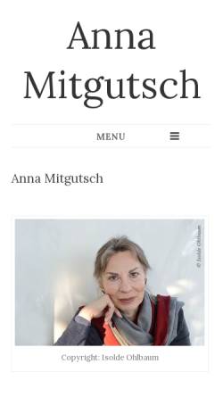 Vorschau der mobilen Webseite www.anna-mitgutsch.at, Anna Mitgutsch