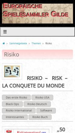 Vorschau der mobilen Webseite www.e-s-g.eu, Historische Risiko-Spielvarianten