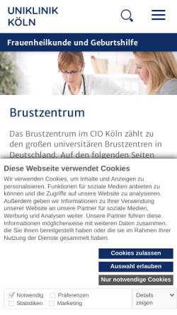 Vorschau der mobilen Webseite www.brustkrebsschwerpunkt-koeln.de, Brustzentrum Köln / Frechen