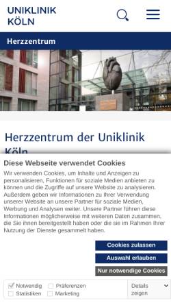 Vorschau der mobilen Webseite www.herzzentrum-koeln.de, Herzzentrum Köln