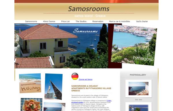 Vorschau von www.samosrooms.com, Samosrooms Appartmentvermietung