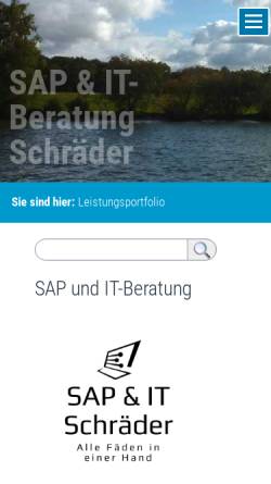 Vorschau der mobilen Webseite www.mschraeder.de, Michael Schräder - SAP und IT-Consulting