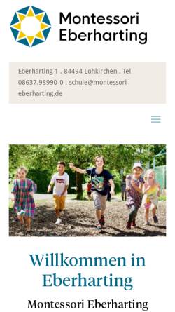 Vorschau der mobilen Webseite www.erdkinder.de, Montessori Erdkinder Projekt e.V. Eberharting