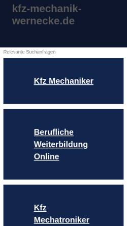 Vorschau der mobilen Webseite www.kfz-mechanik-wernecke.de, KFZ-Mechanik Wernecke