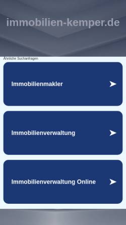 Vorschau der mobilen Webseite www.immobilien-kemper.de, Immobilien Kemper
