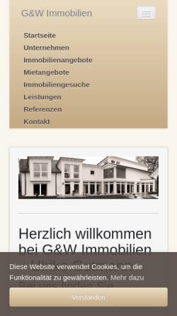 Vorschau der mobilen Webseite www.guw-immobilien.com, G&W Immobilien GmbH