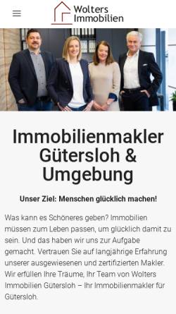 Vorschau der mobilen Webseite www.wolters-immobilien.de, Wolters Immobilien GmbH