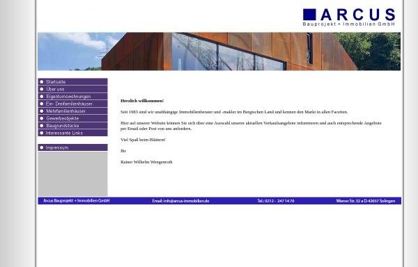 Vorschau von www.arcus-immobilien.de, ARCUS Bauprojekt + Immobilien GmbH