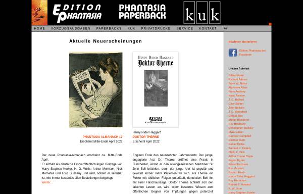 Vorschau von www.edition-phantasia.de, Edition Phantasia - Verlag