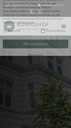 Vorschau der mobilen Webseite www.koenigshof-immobilien.de, Königshof Immobilien GmbH