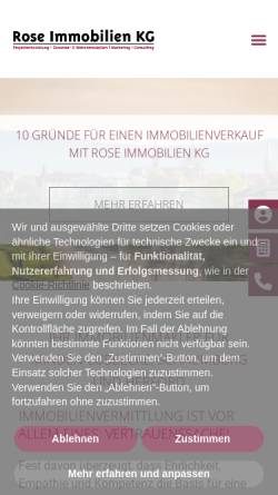 Vorschau der mobilen Webseite www.rose-immobilien-kg.de, Rose Immobilien KG