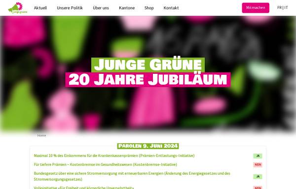 Vorschau von www.jungegruene.ch, Junge Grüne Schweiz