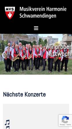 Vorschau der mobilen Webseite www.mvschwamendingen.ch, Musikverein Schwamendingen