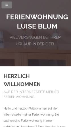 Vorschau der mobilen Webseite www.ferienwohnung-luiseblum.de, Ferienwohnung Luise Blum