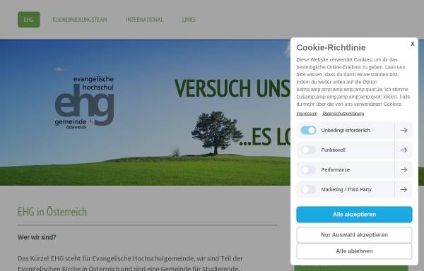 Vorschau von www.ehg-online.at, Hochschulgemeinden in Österreich