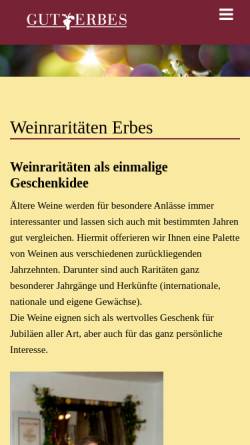 Vorschau der mobilen Webseite www.weingut-erbes.de, Weingut Erbes
