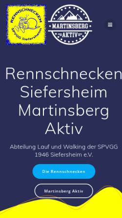 Vorschau der mobilen Webseite www.dierennschnecken.de, Die Rennschnecken Abteilung Laufen/Walking Spvgg Siefersheim