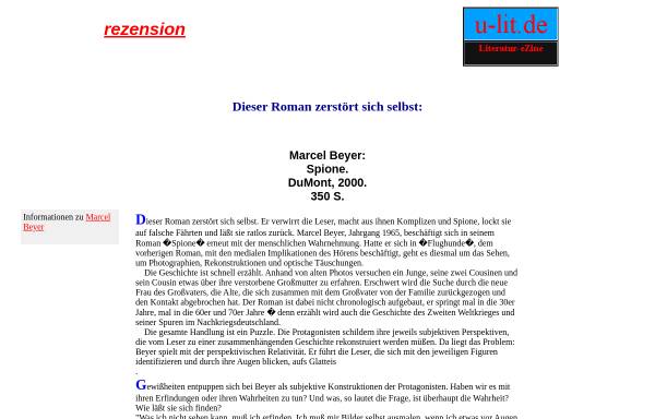 Vorschau von www.u-lit.de, Marcel Beyer: Spione