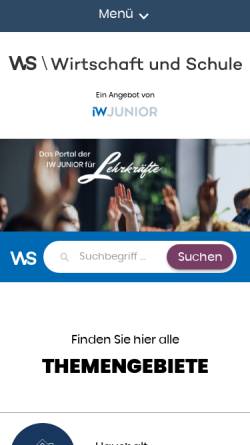 Vorschau der mobilen Webseite www.wirtschaftundschule.de, Wirtschaft und Schule