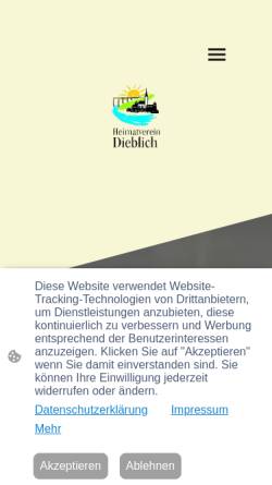 Vorschau der mobilen Webseite heimatverein-dieblich.de, Heimatverein Dieblich