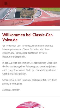 Vorschau der mobilen Webseite www.classic-car-volvo.de, Michael Schneiders Volvo P1800
