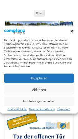 Vorschau der mobilen Webseite www.blau-gold-steglitz.de, Blau-Gold Steglitz e.V.